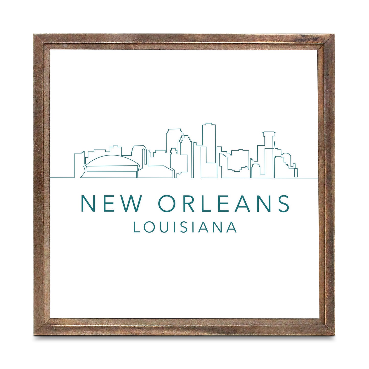 Blue White New Orleans Skyline | Wood Sign | Eaches | Min 1