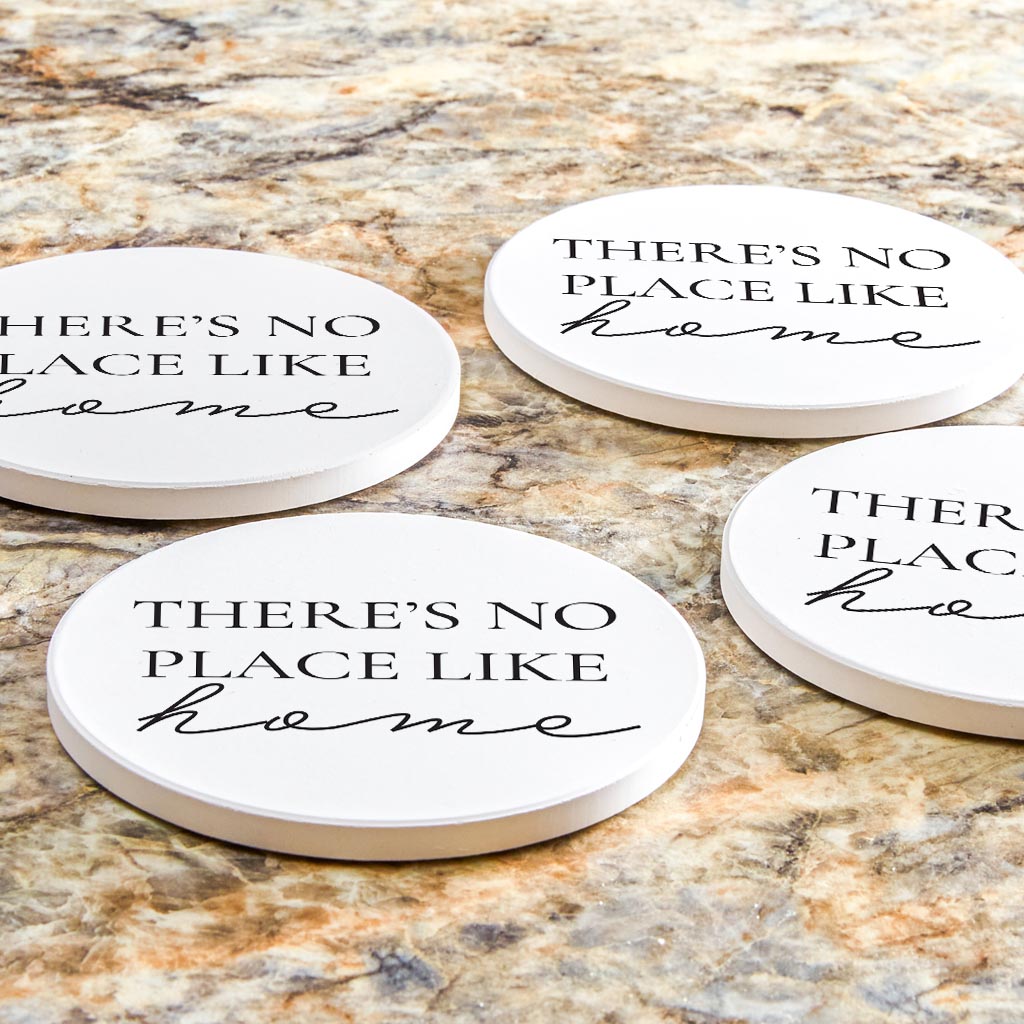 Minimalist B&W Kansas No Place Like Home | Absorbent Coasters | Set of 4 | Min 2