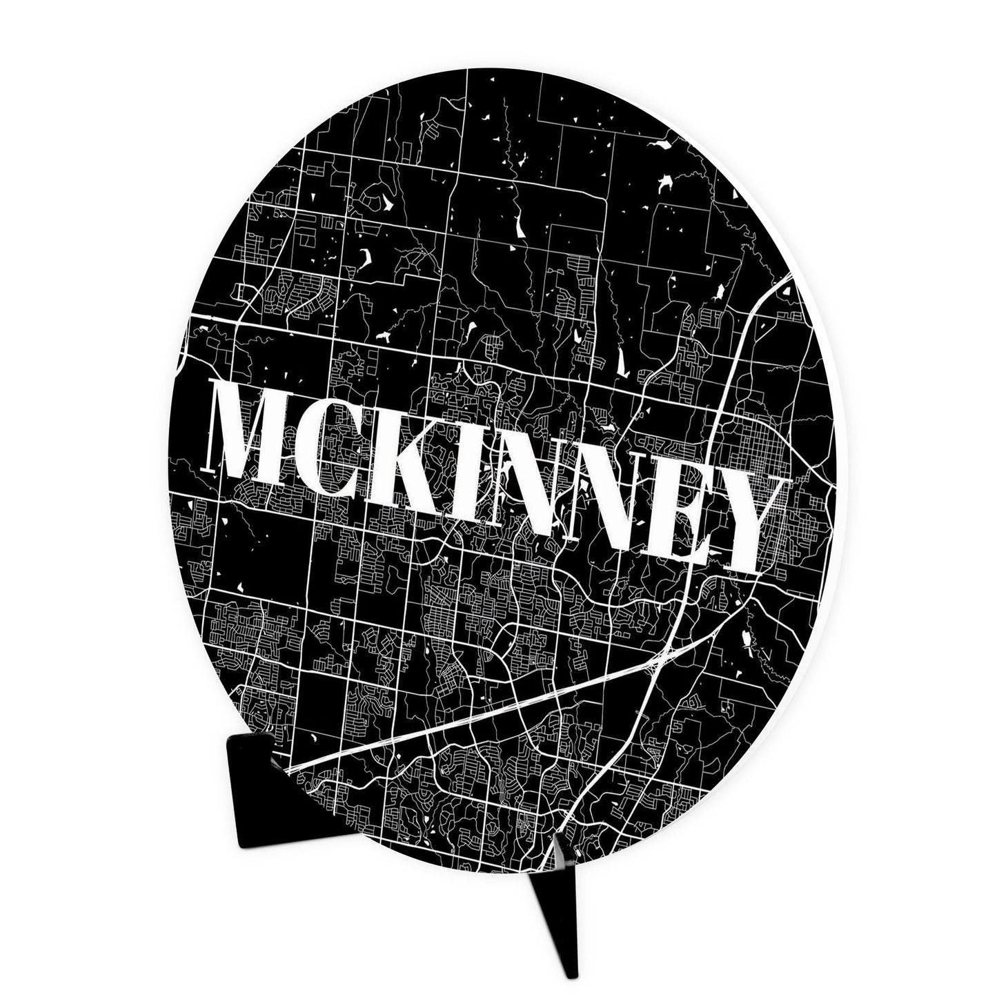 Minimalistic B&W Texas Mckinney Map | Wood Sign | Eaches | Min 1