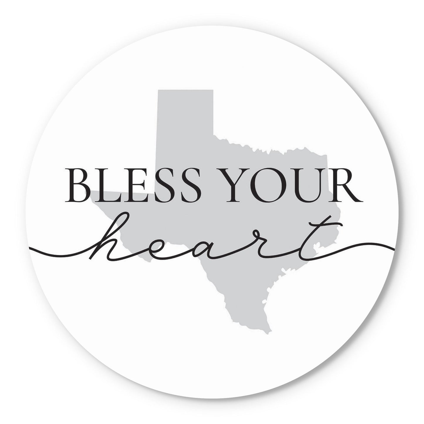 Minimalistic B&W Texas Bless Your Heart | Wood Sign | Eaches | Min 1