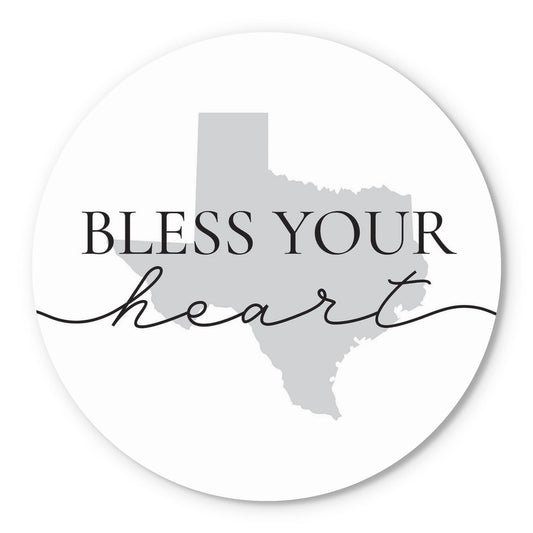 Minimalistic B&W Texas Bless Your Heart | Wood Sign | Eaches | Min 1