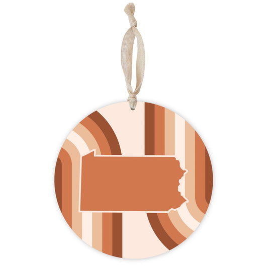 Modern Minimalist Pennsylvania State | Wood Ornament | Eaches | Min 1