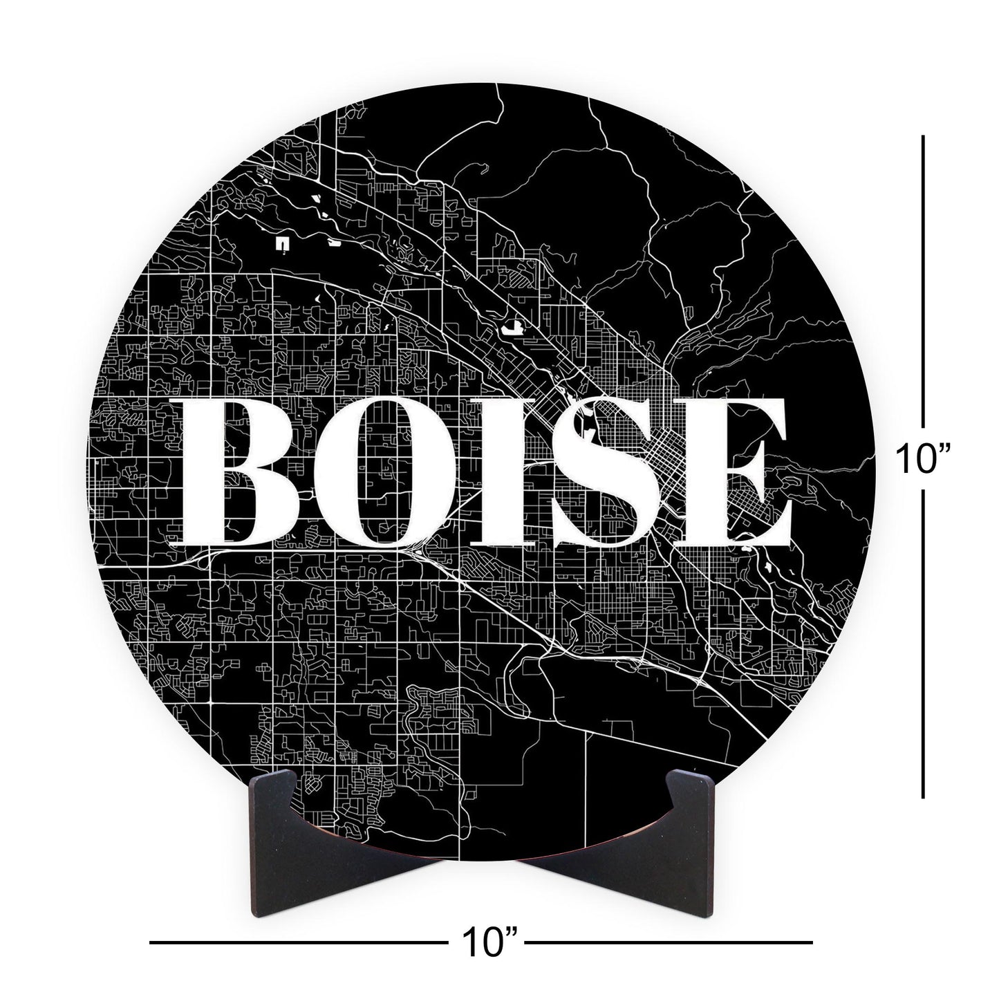 Minimalist B&W Idaho Boise Map | Wood Sign | Eaches | Min 1