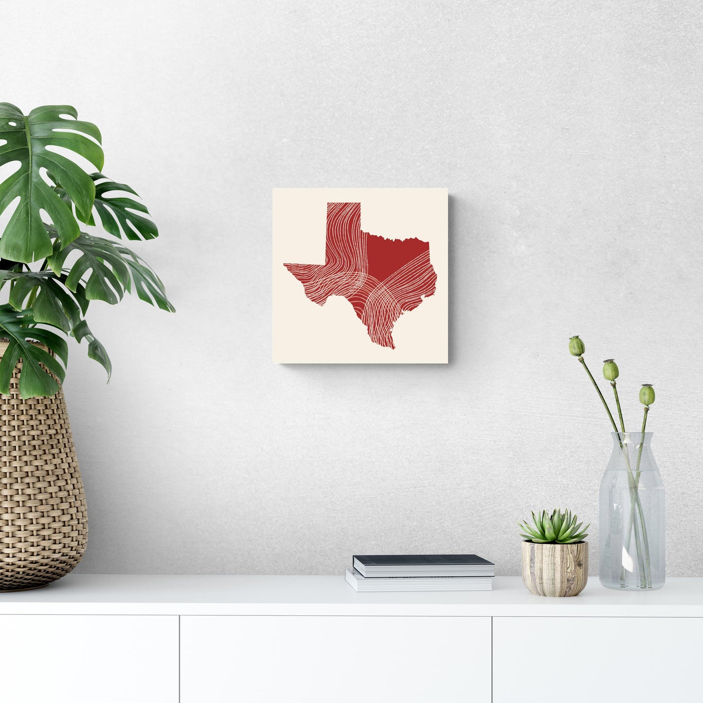 Modern Minimalist Texas Fluid Line State Shape | Wood Sign | Eaches | Min 2