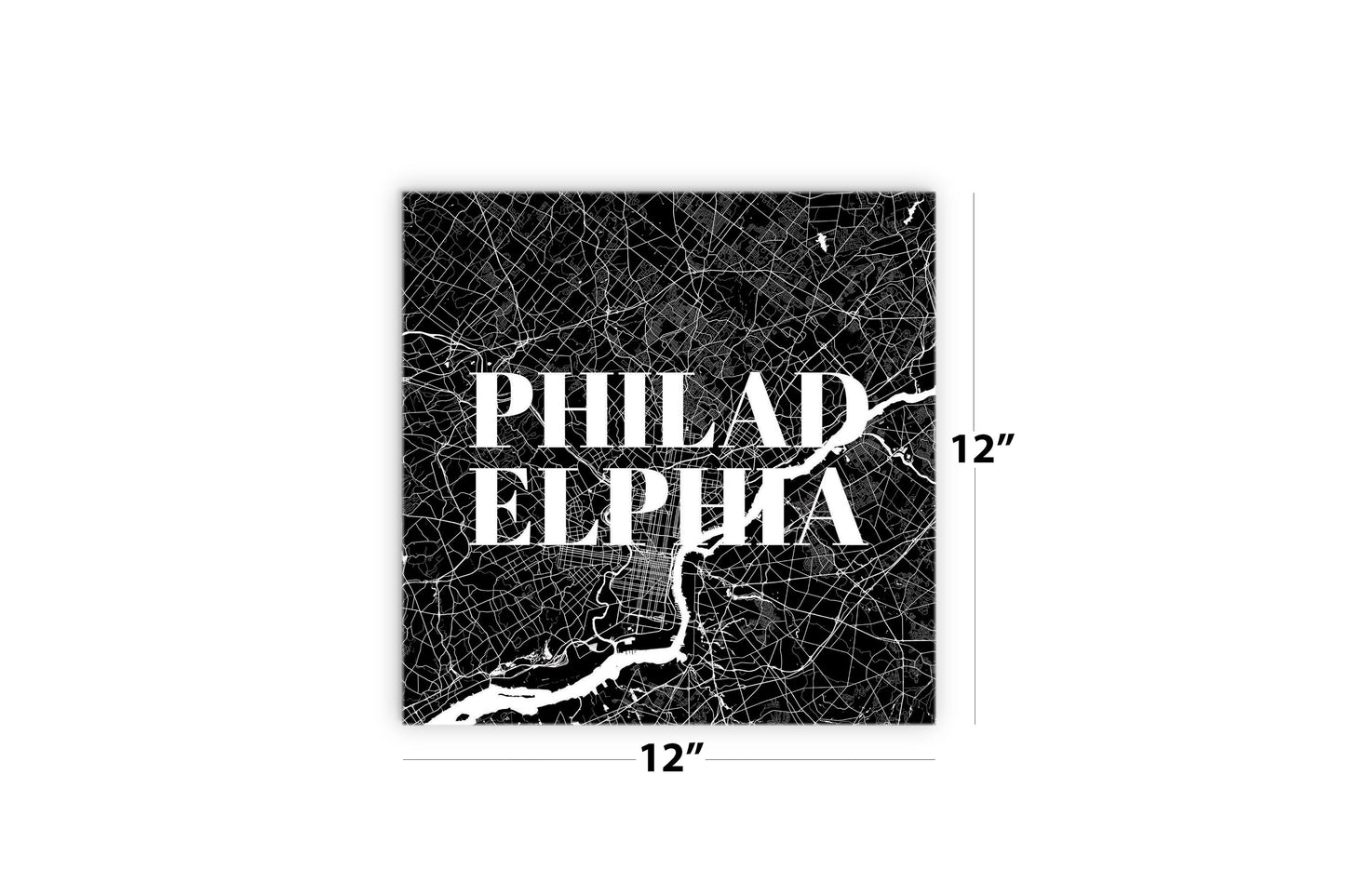 Minimalistic B&W Pennsylvania Philadelphia Map | Wood Sign | Eaches | Min 2