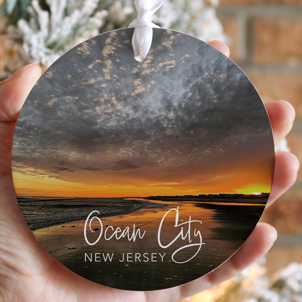 OCNJ Photo With Text | Wood Ornament | Eaches | Min 6