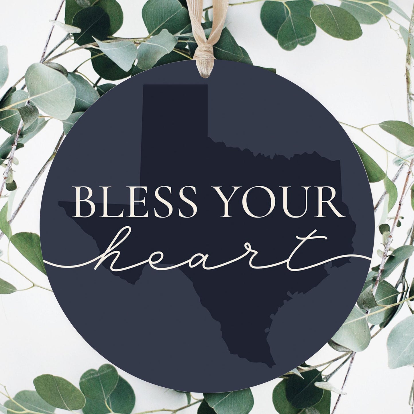 Modern Minimalist Texas Bless Your Heart | Wood Ornament | Eaches | Min 1