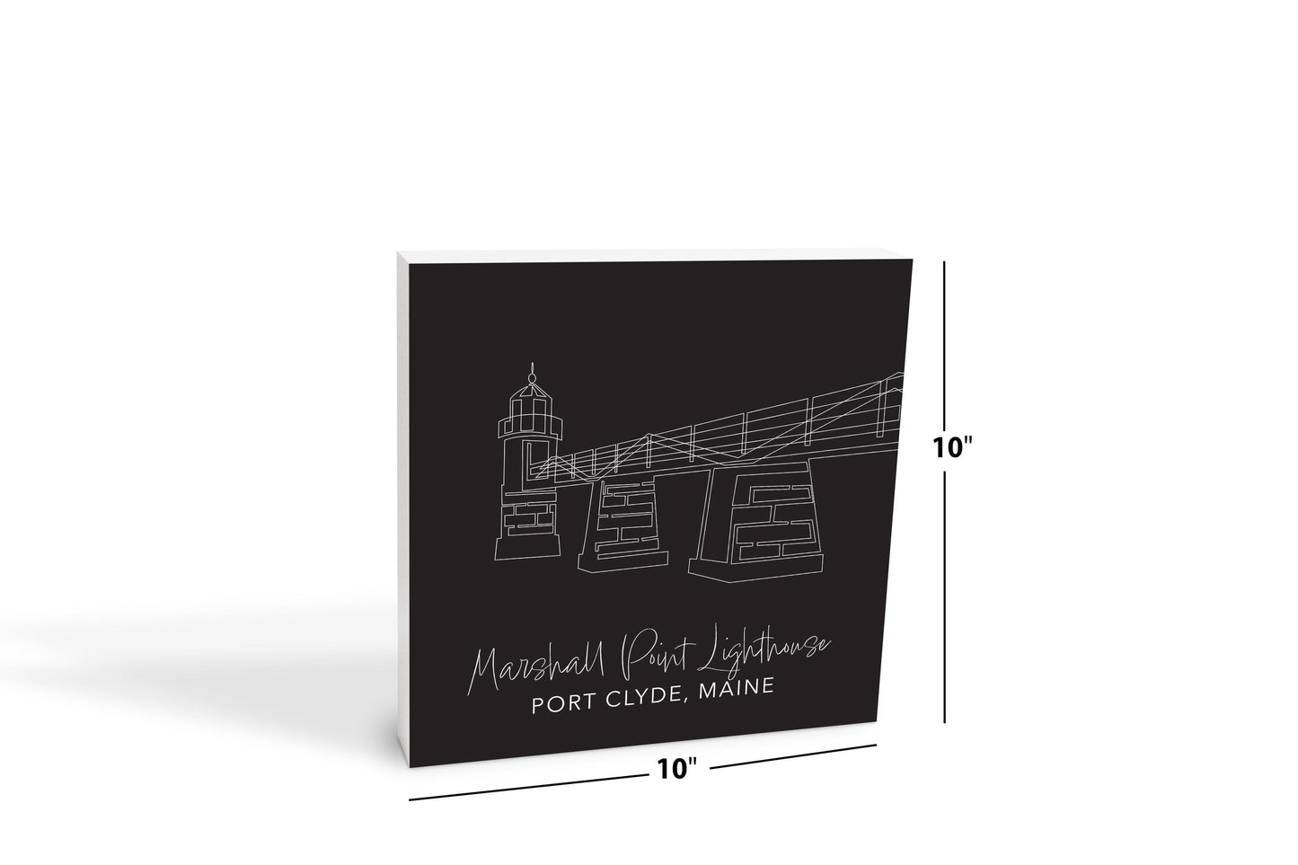 Black Marshall Point Lighthouse | Wood Block | Eaches | Min 2