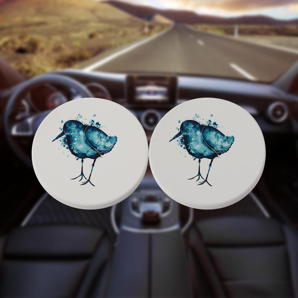 New England Water Color Sand Piper | Absorbent Car Coasters | Set of 2 | Min 4