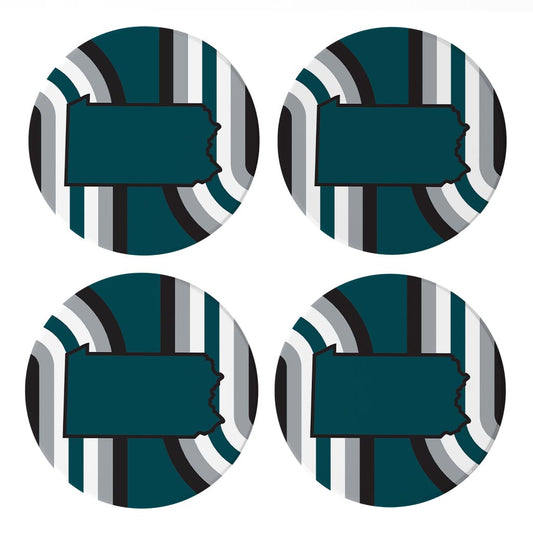 Modern Minimalist Pennsylvania Retro Shape | Absorbent Coasters | Set of 4 | Min 2