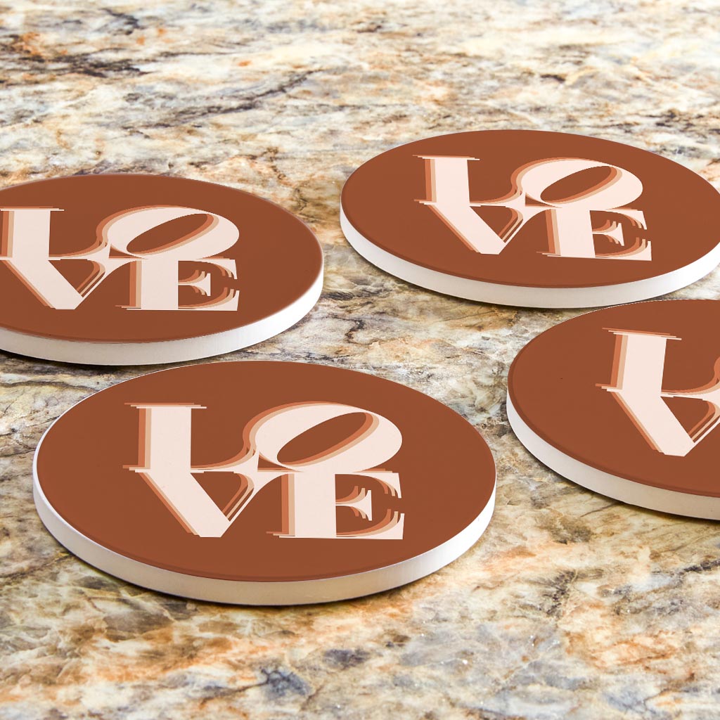 Modern Minimalist Pennsylvania Love Dark | Absorbent Coasters | Set of 4 | Min 2