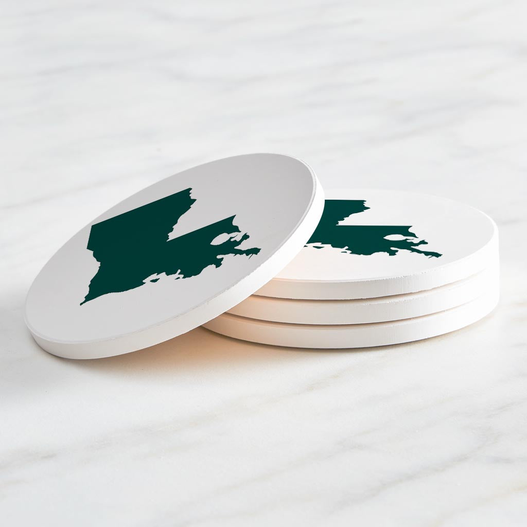 Blue White Louisiana State Shape | Absorbent Coasters | Set of 4 | Min 2