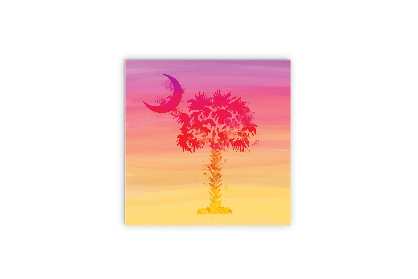 South Carolina Pink Water Color Palm Trees | Wood Sign | Eaches | Min 2