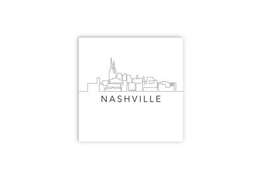 Minimalist B&W Tennessee Nashville Skyline | Wood Sign | Eaches | Min 2