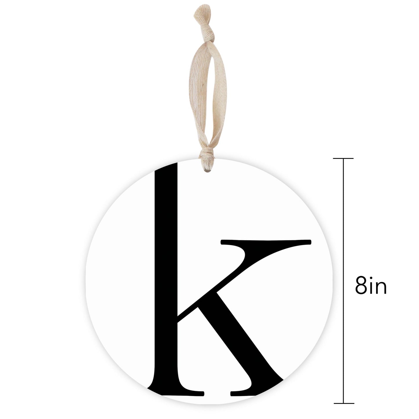 Minimalist Monogram K | Wood Ornament | Eaches | Min 1