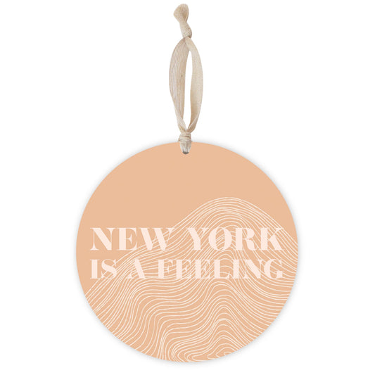 Modern Minimalist New York Is A Feeling | Wood Ornament | Eaches | Min 1