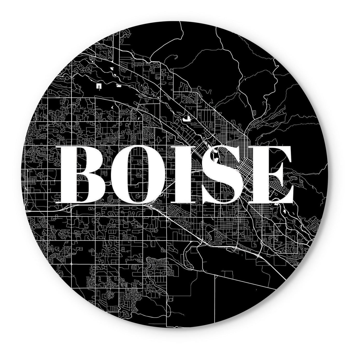 Minimalist B&W Idaho Boise Map | Wood Sign | Eaches | Min 1