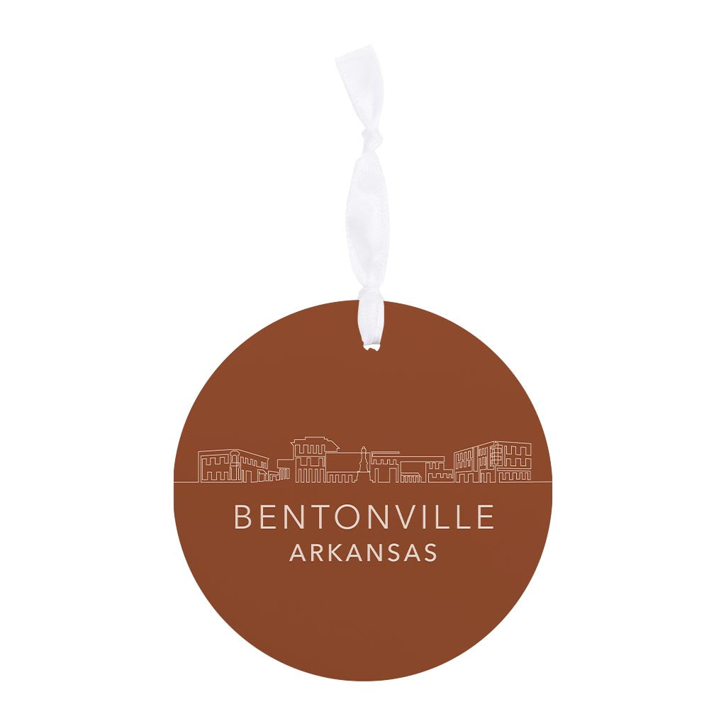 Modern Minimalist Arkansas Bentonville Skyline State | Wood Ornament | Eaches | Min 6