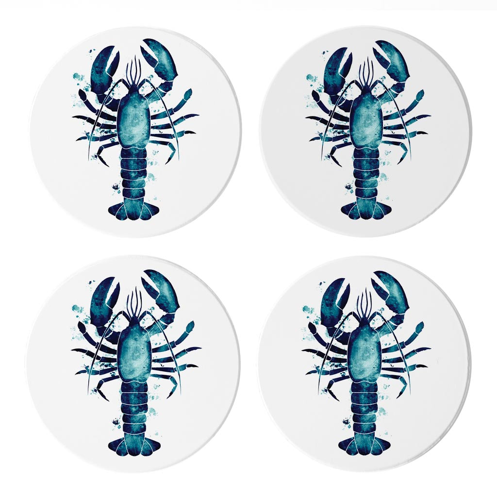 New England Water Color Lobster | Absorbent Coasters | Set of 4 | Min 2