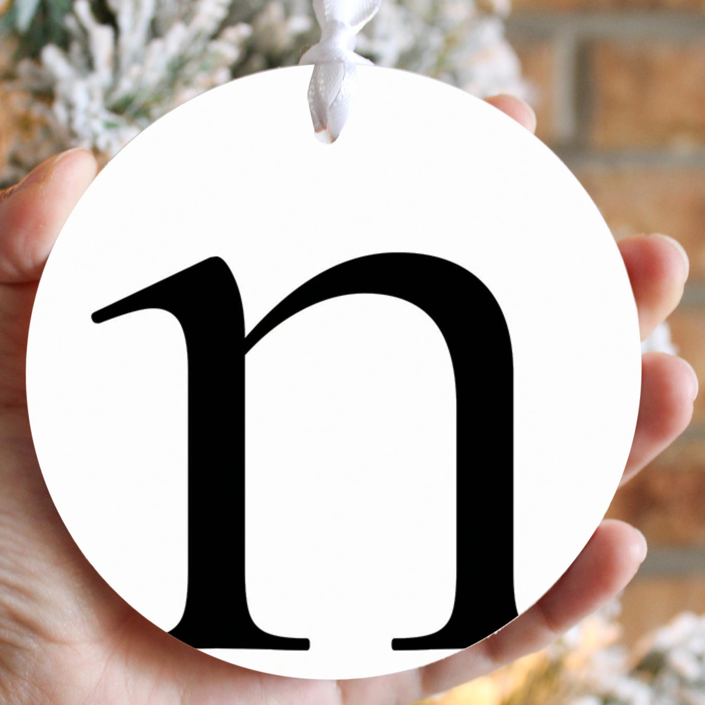 Minimalist Monogram N Circle| Wood Ornament | Eaches | Min 6