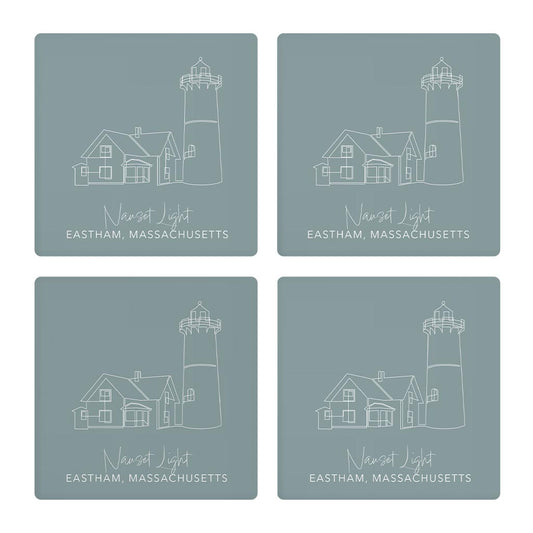 Nauset Light Muted Coastal| Absorbent Coasters | Set of 4 | Min 2