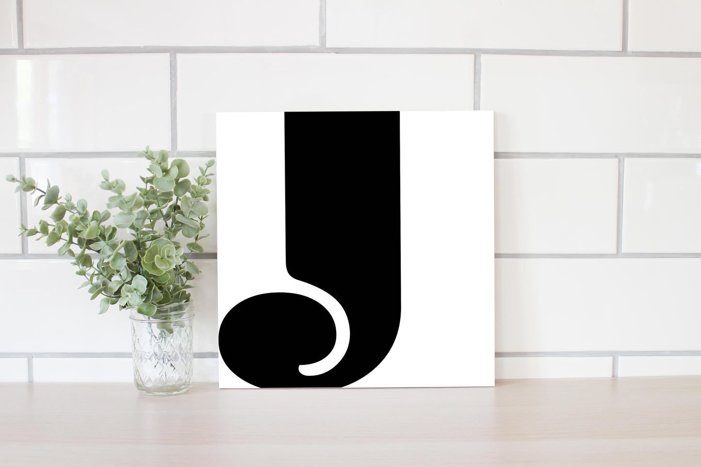 Fun Chunky Monogram J | Wood Sign | Eaches | Min 2