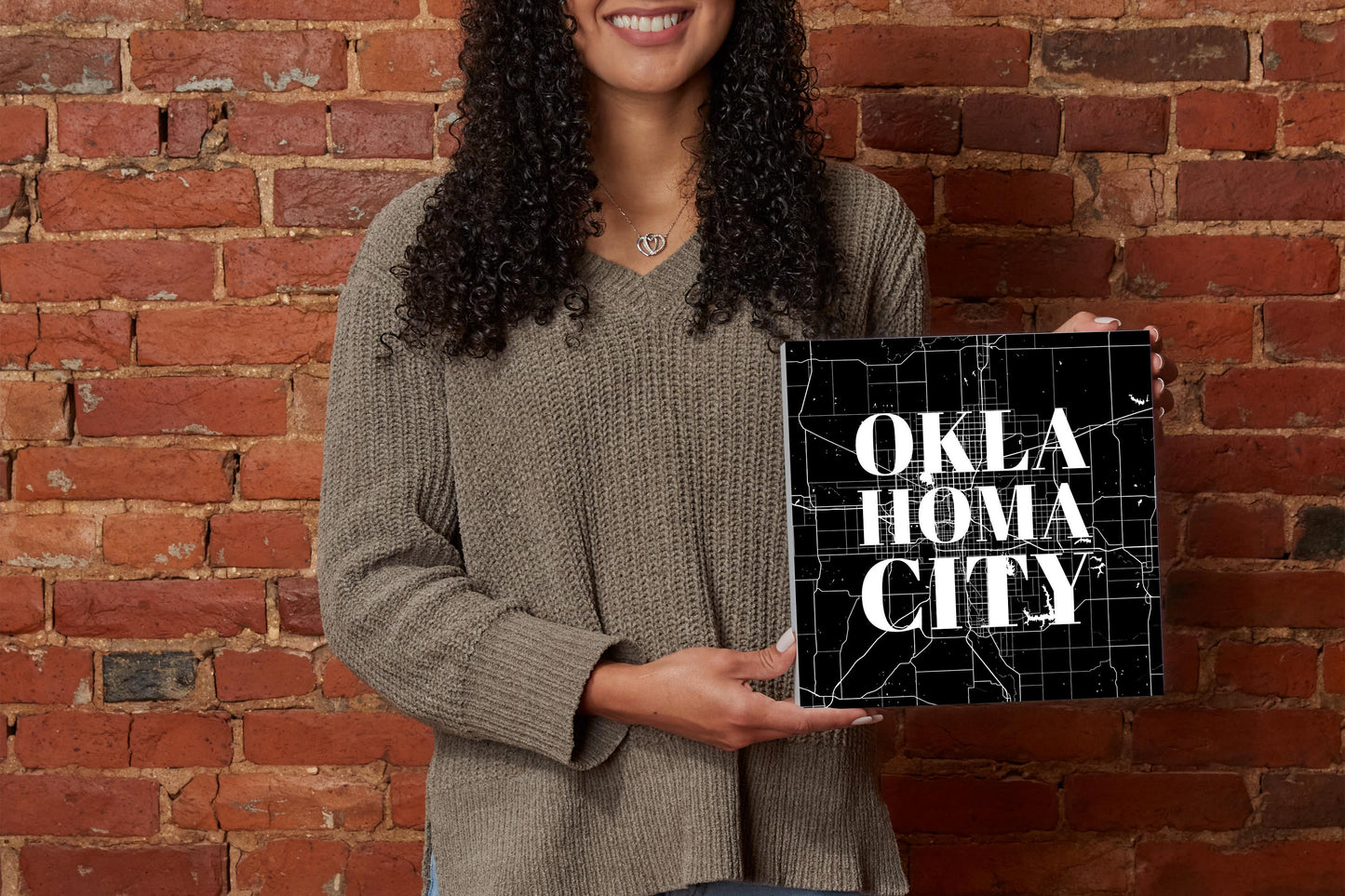 Modern Oklahoma City Map | Wood Block | Eaches | Min 2