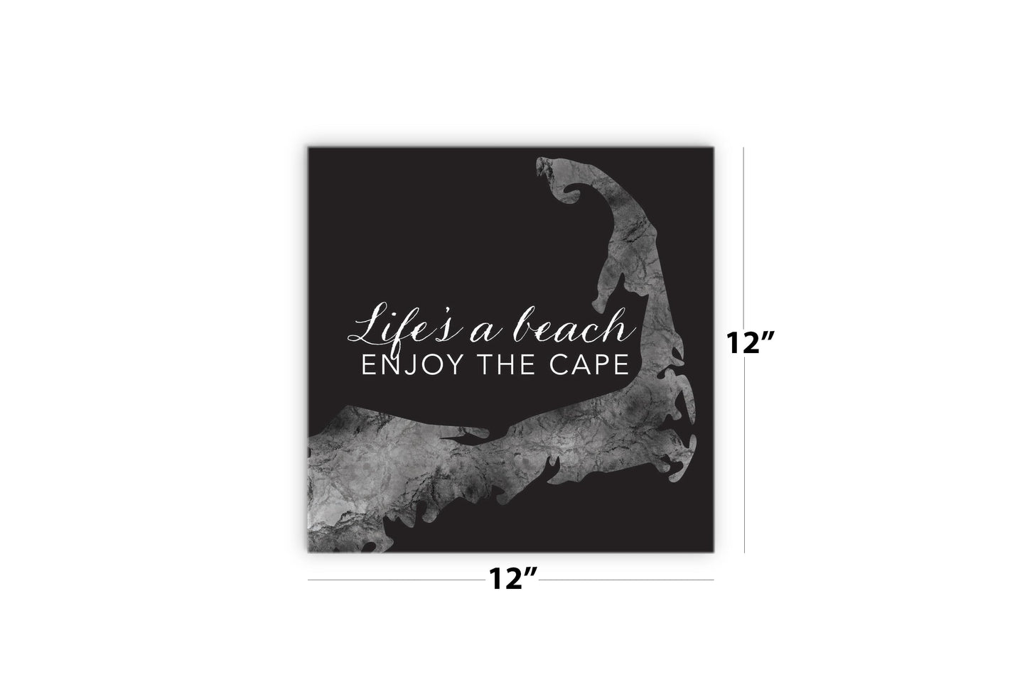 Minimalistic B&W Cape Cod Lifes A Beach | Wood Sign | Eaches | Min 2