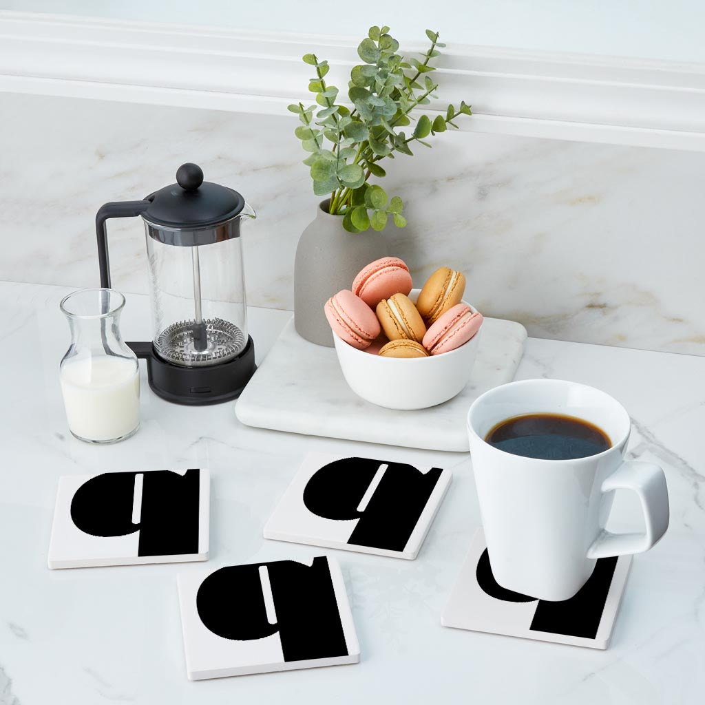 Fun Chunky Monogram Q | Absorbent Coasters | Set of 4 | Min 2