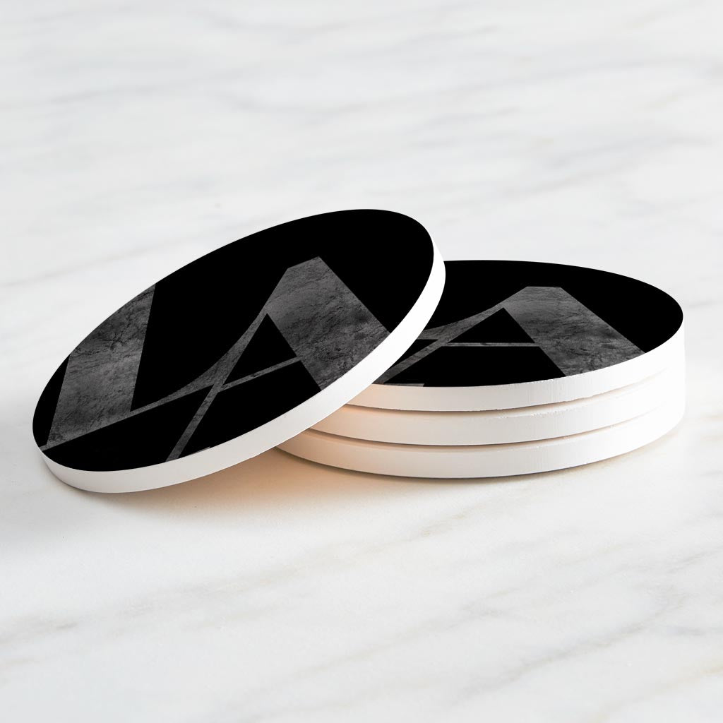 Modern Black Louisiana Initials| Absorbent Coasters | Set of 4 | Min 2