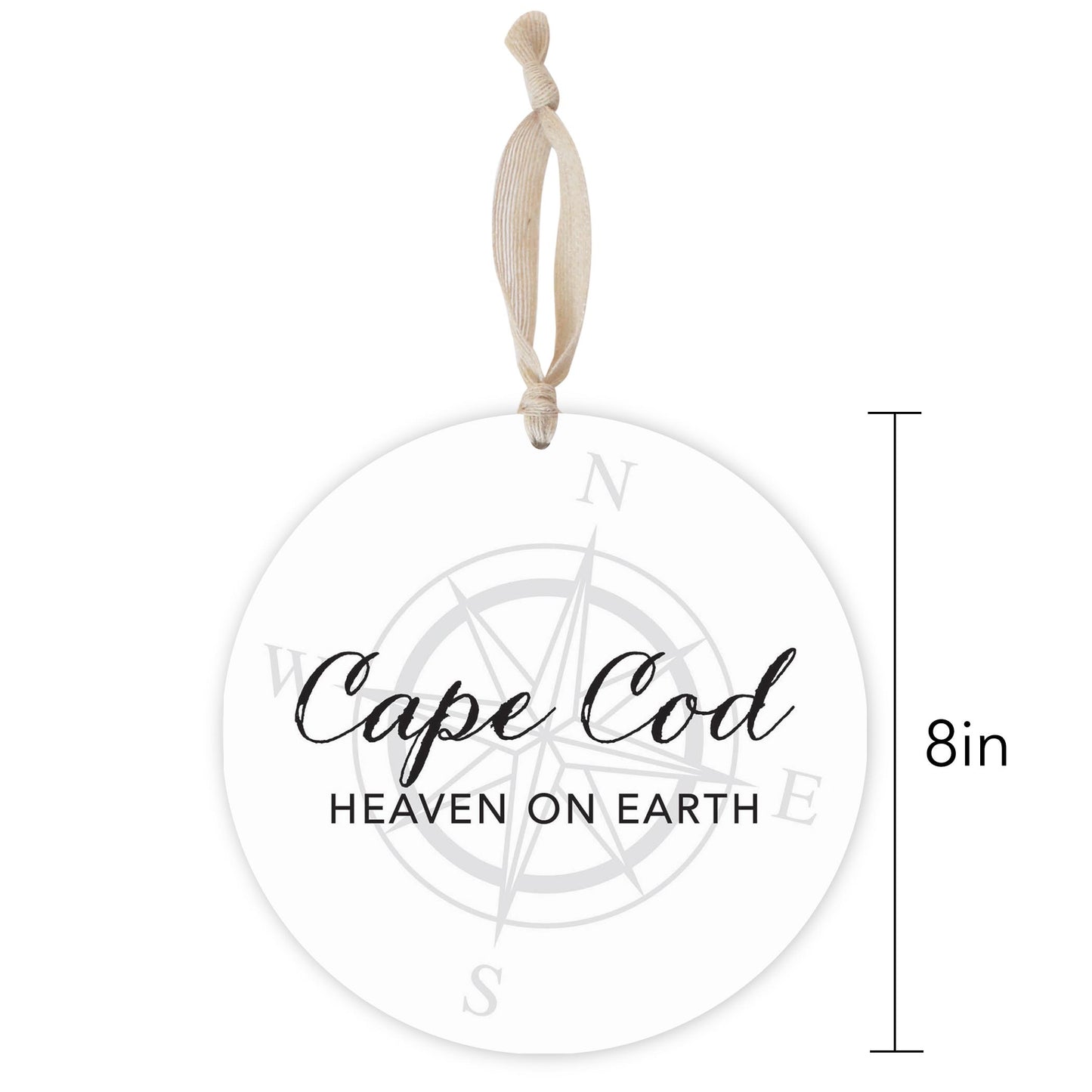 Minimalistic B&W Cape Cod Heaven On Earth | Wood Ornament | Eaches | Min 1