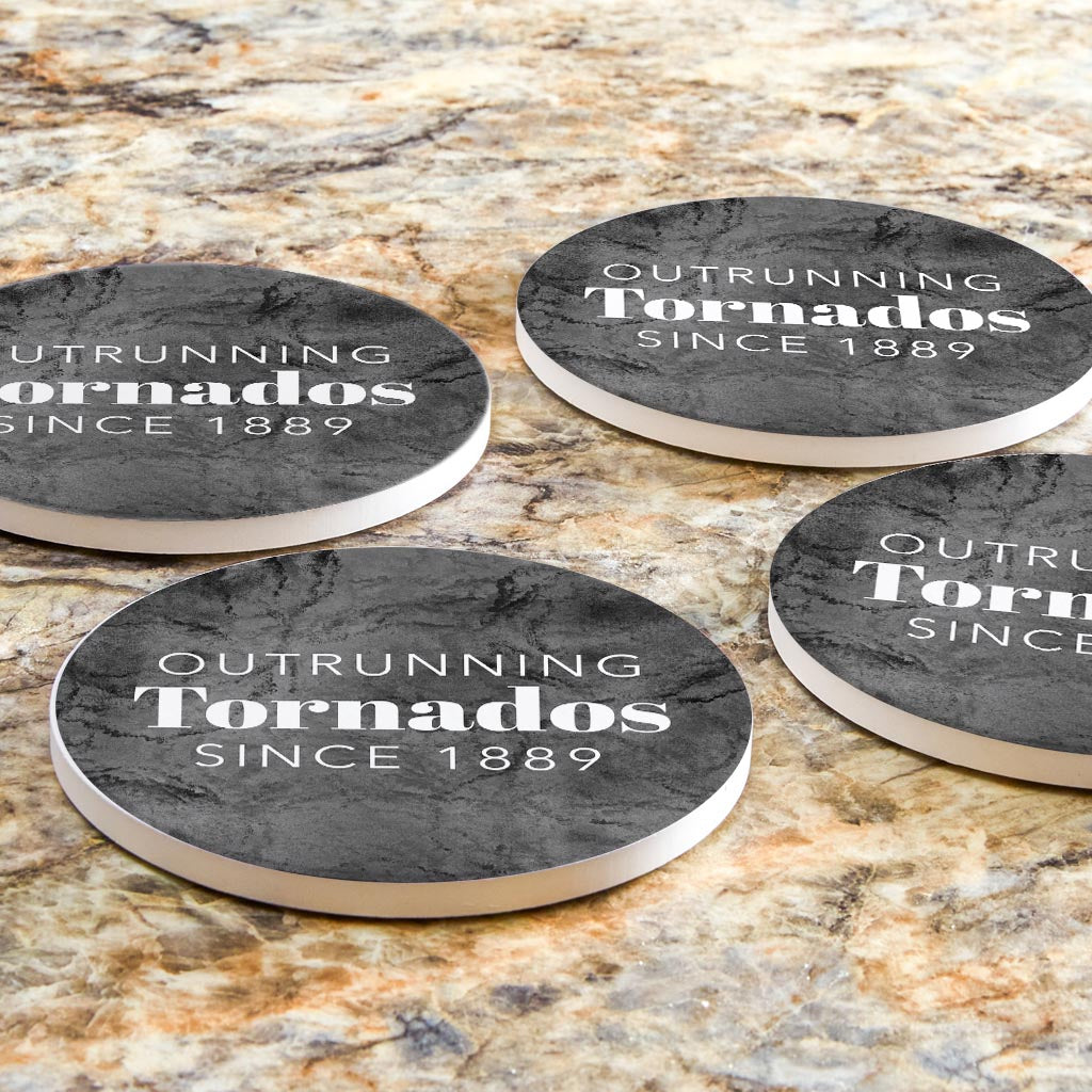 Modern Oklahoma Tornado Saying | Absorbent Coasters | Set of 4 | Min 2