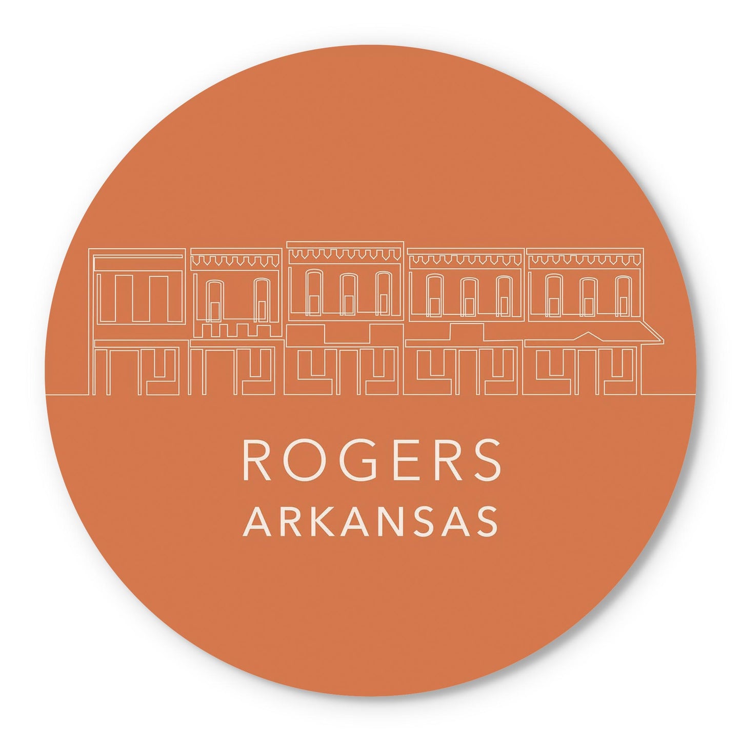 Modern Minimalist Arkansas Rogers Skyline | Wood Sign | Eaches | Min 1