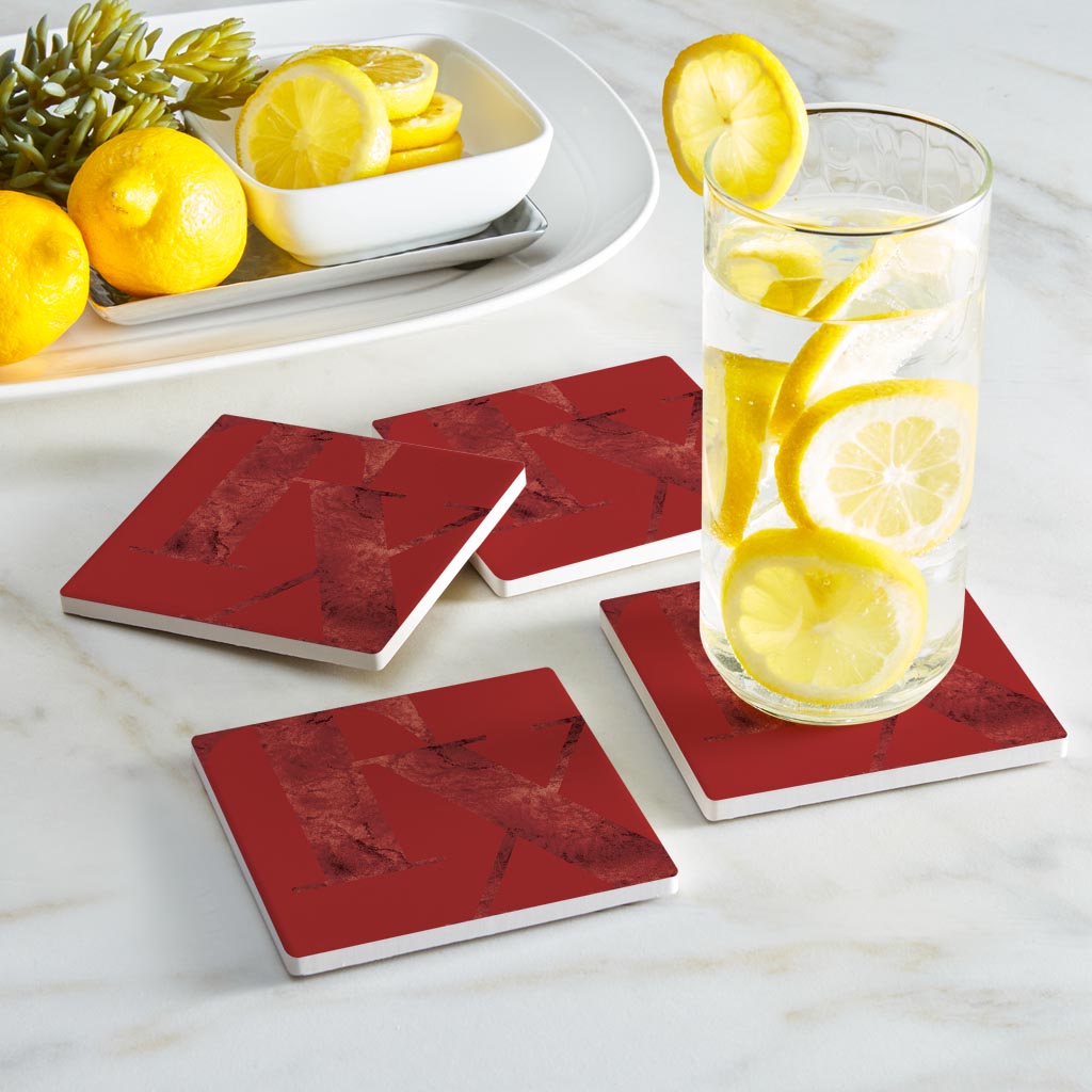 Modern Minimalist Texas Red Tx | Absorbent Coasters | Set of 4 | Min 2