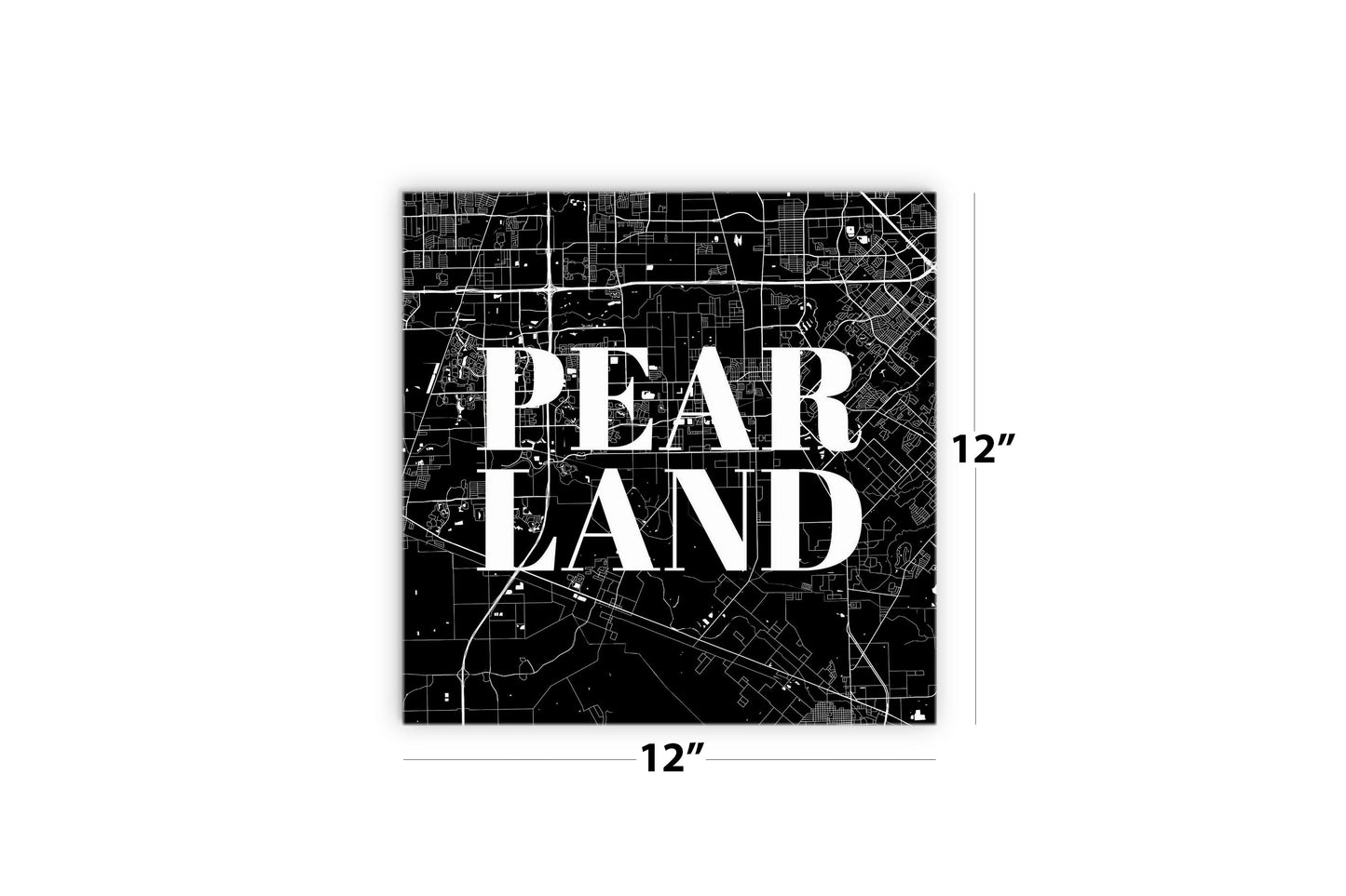 Minimalistic B&W Texas Pearland City Map | Wood Sign | Eaches | Min 2