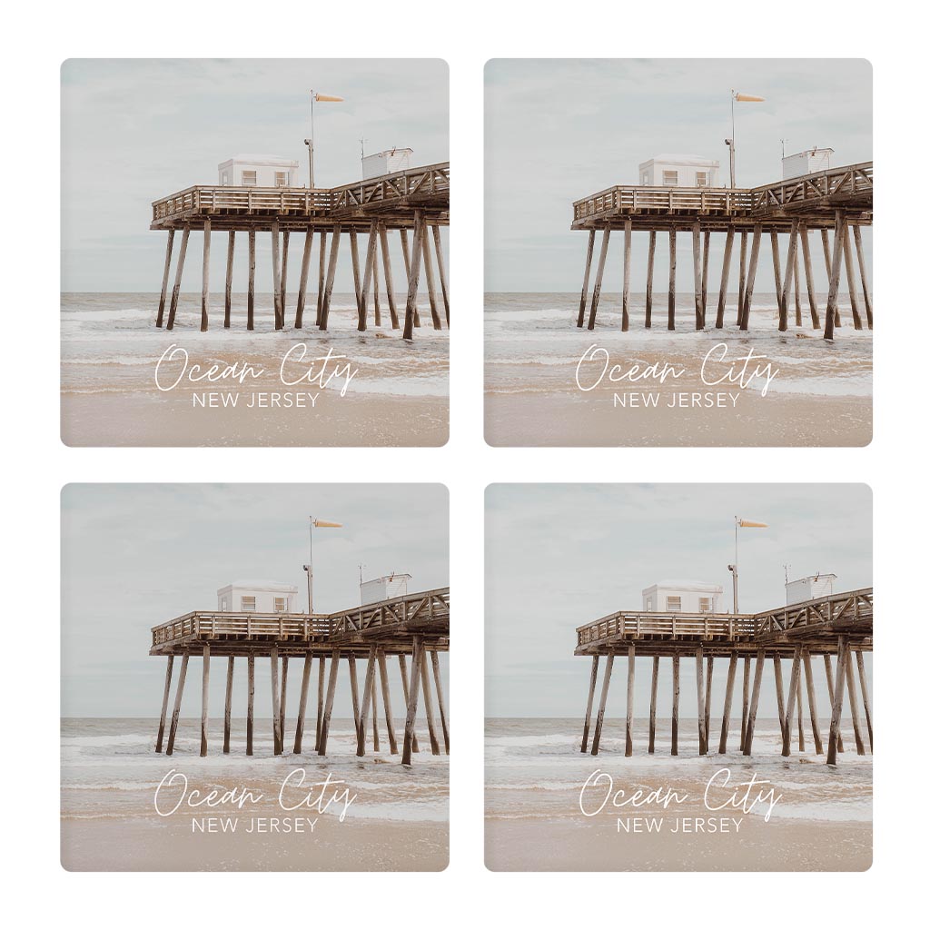 Ocean City Nj Pier Photo| Absorbent Coasters | Set of 4 | Min 2