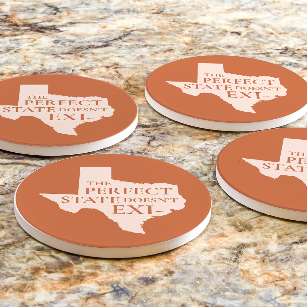 Modern Minimalist Texas The Perfect State Doesnt Exi | Absorbent Coasters | Set of 4 | Min 2