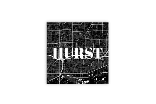 Minimalistic B&W Texas Hurst Map | Wood Sign | Eaches | Min 2