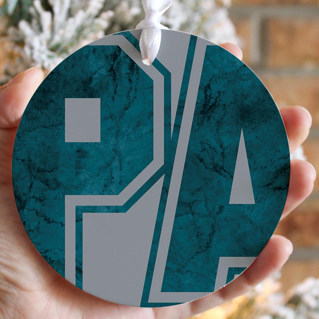 Modern Minimalist Pennsylvania Grey Initials | Wood Ornament | Eaches | Min 6