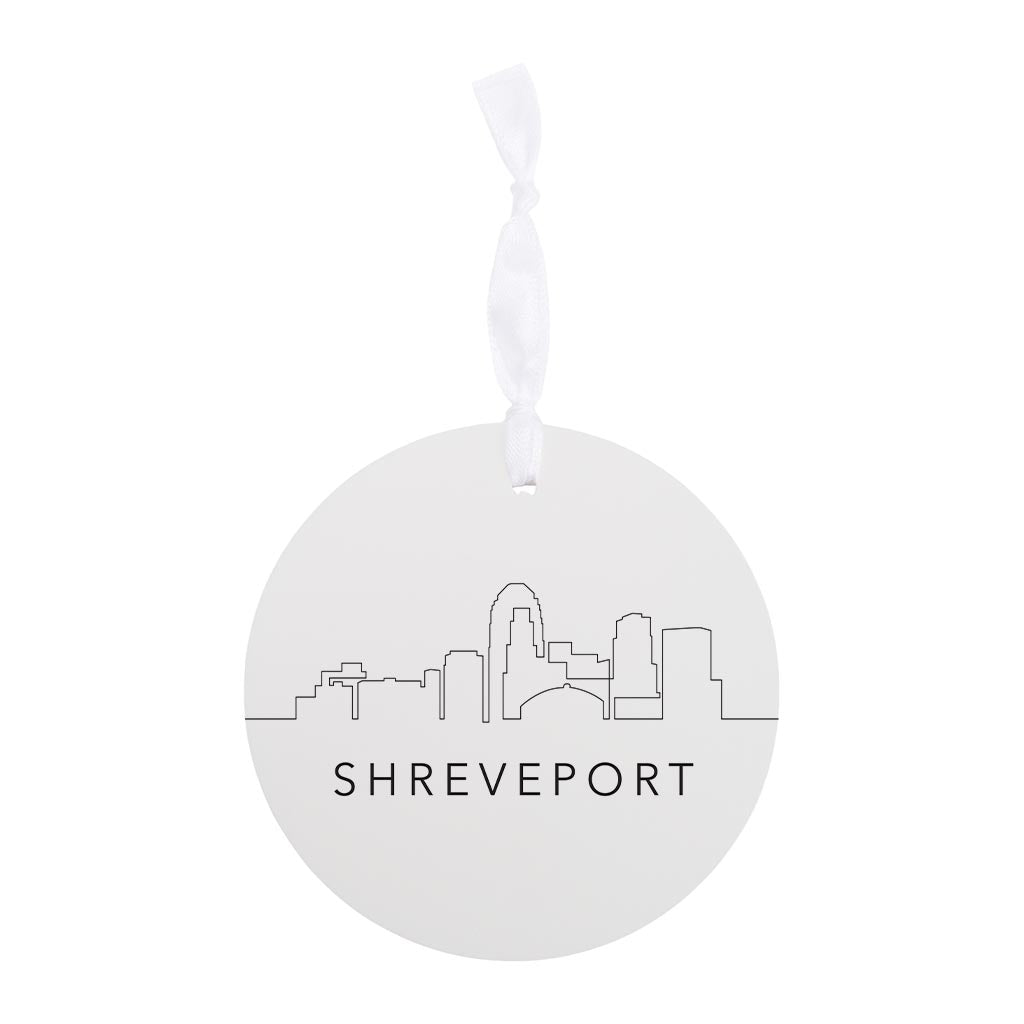 Modern Louisiana Shreveport City Line Drawing | Wood Ornament | Eaches | Min 6