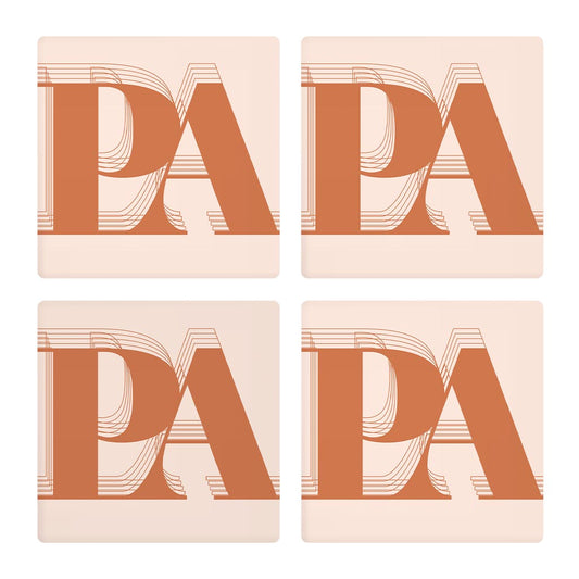 Modern Minimalist Pennsylvania Pa Initials Dark | Absorbent Coasters | Set of 4 | Min 2