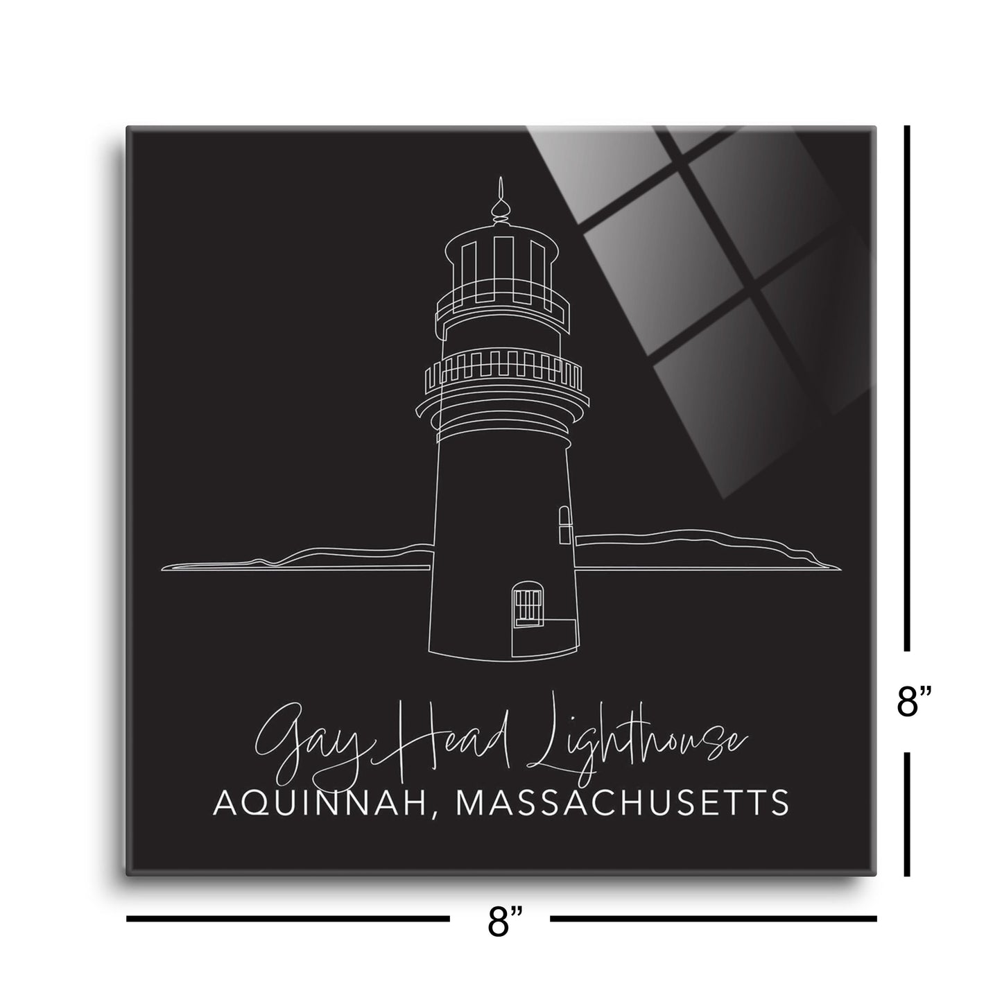 Black Gay Head Lighthouse | Hi-Def Glass Art | Eaches | Min 2