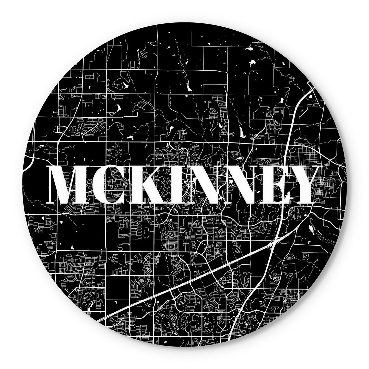 Minimalistic B&W Texas Mckinney Map | Wood Sign | Eaches | Min 1