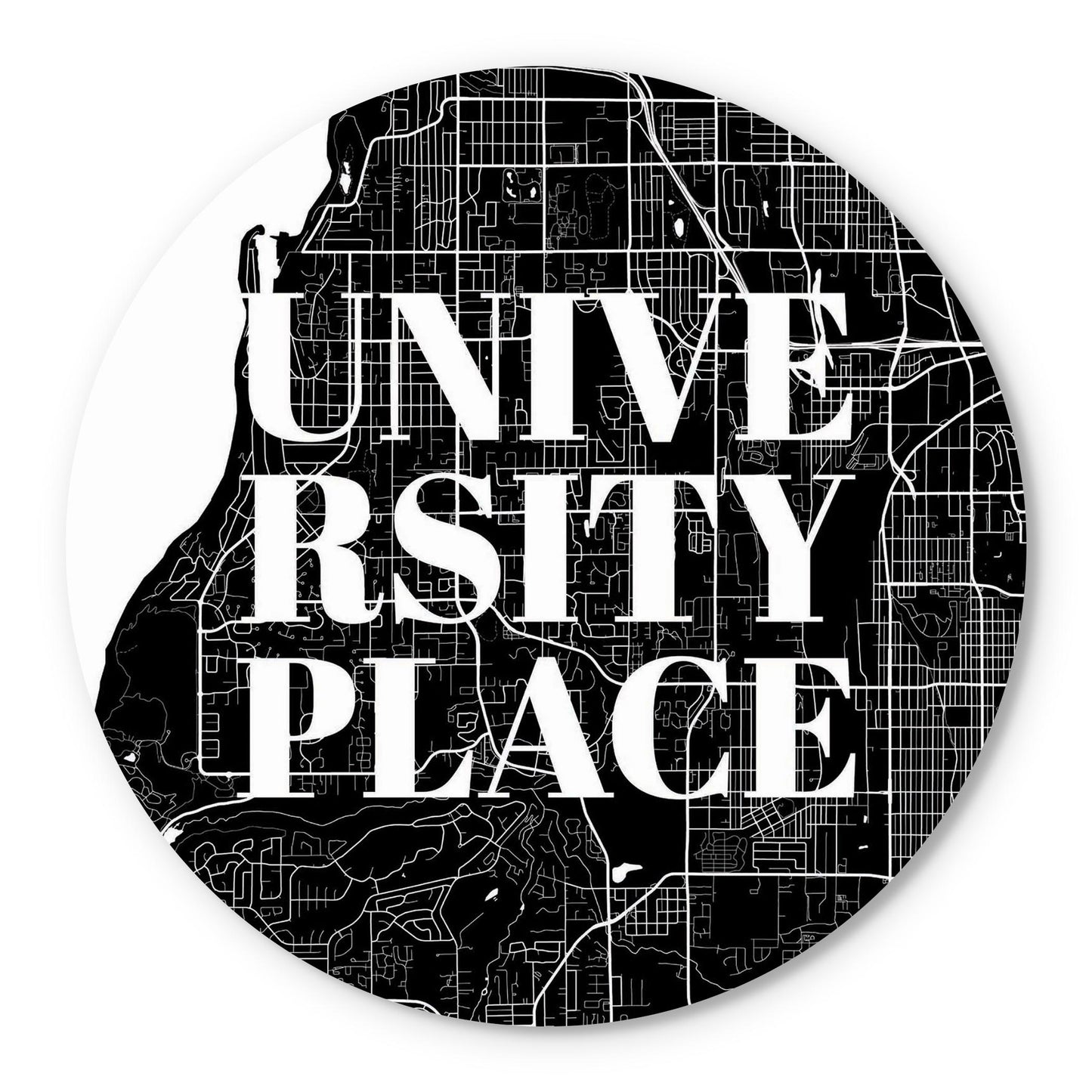 Minimalistic B&W Washington University Place Map | Wood Sign | Eaches | Min 1