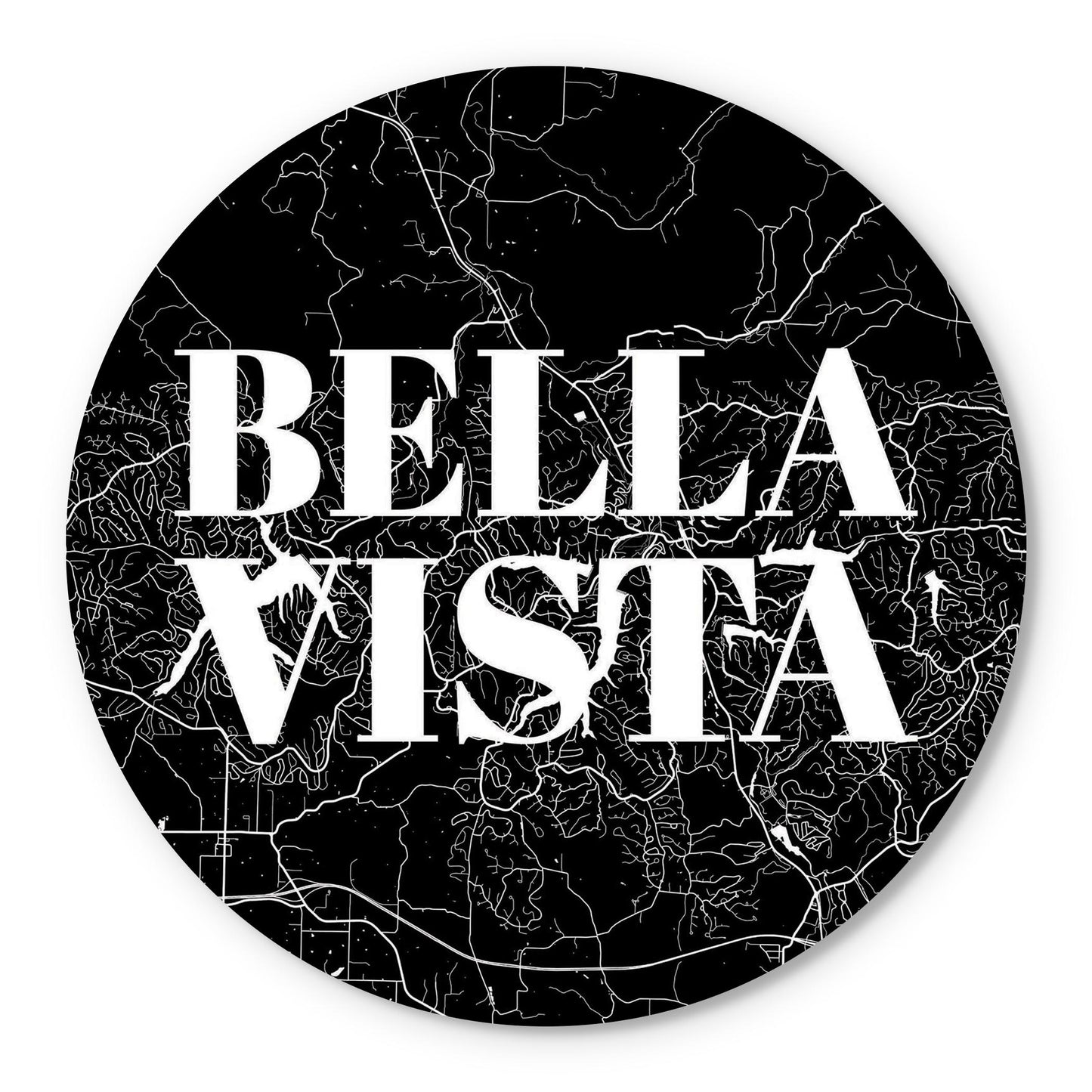 Minimalist B&W Arkansas Bella Vista Map | Wood Sign | Eaches | Min 1