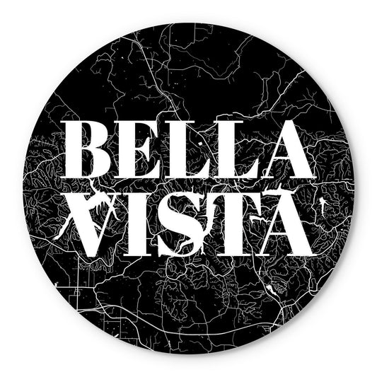 Minimalist B&W Arkansas Bella Vista Map | Wood Sign | Eaches | Min 1