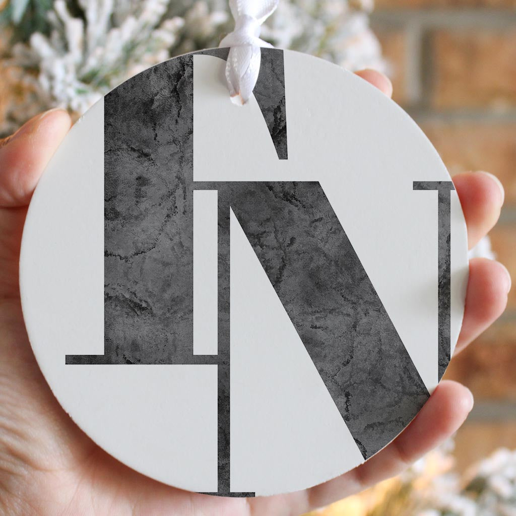 Minimalist B&W Tennessee White Initials| Wood Ornament | Eaches | Min 6