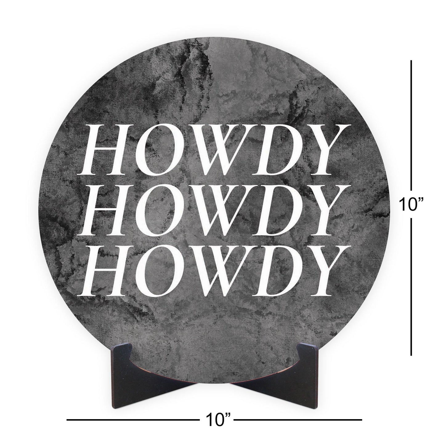 Minimalistic B&W Texas Textured Howdy | Wood Sign | Eaches | Min 1