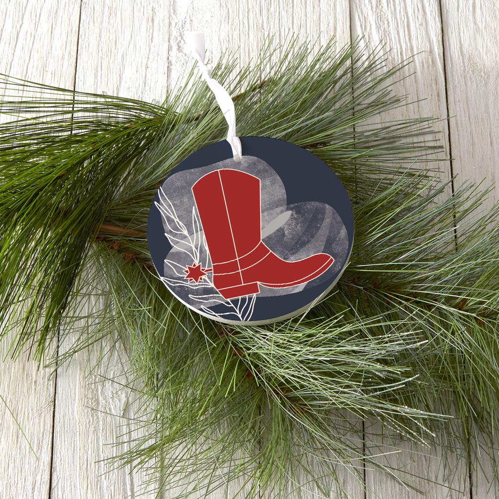 Modern Minimalist Texas Colors Boot | Wood Ornament | Eaches | Min 6