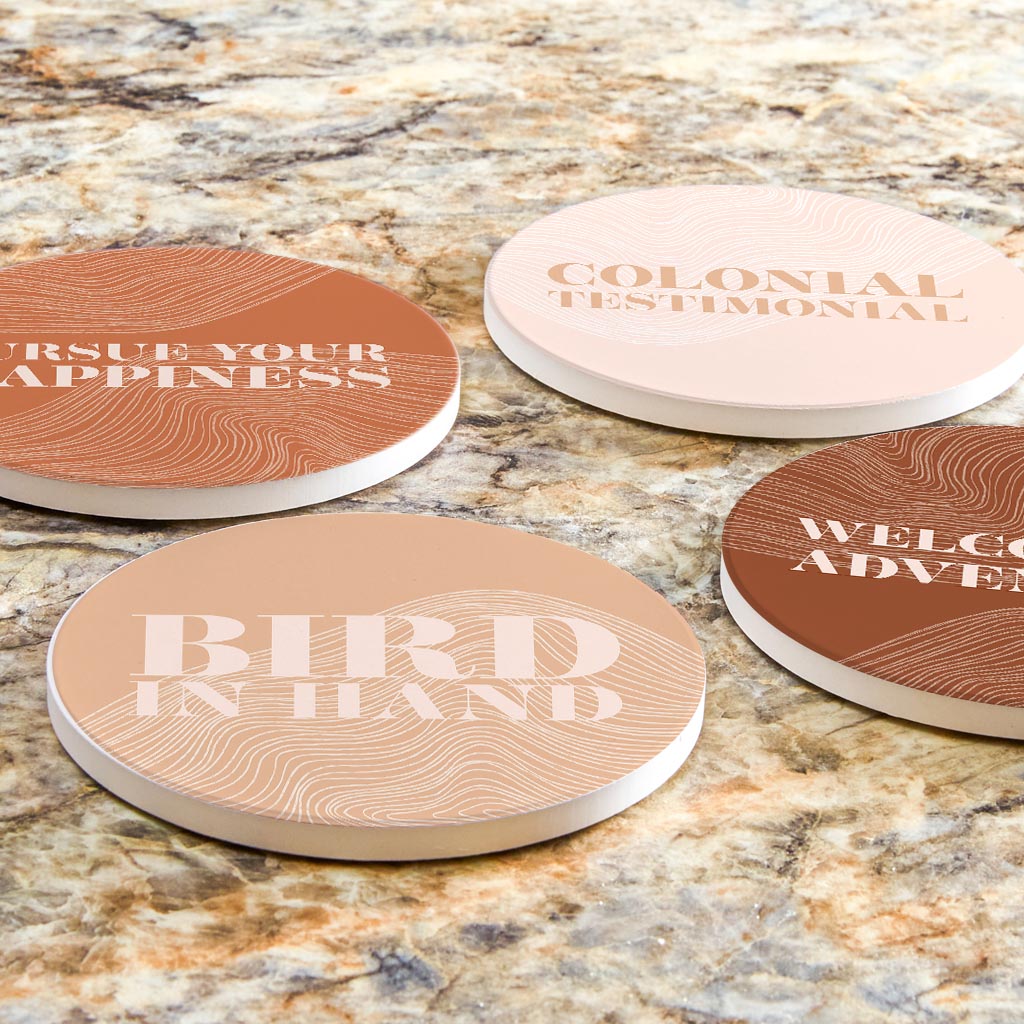 Modern Minimalist Pennsylvania Quips| Absorbent Coasters | Set of 4 | Min 2